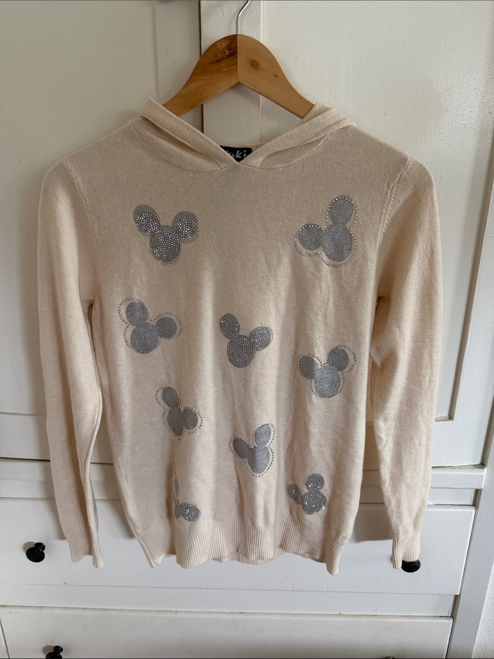 Cream Hooded Cashmere Sweater s/m